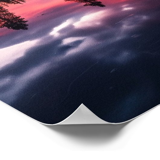 Sunset Lake & Tree Line Poster (Hoek)