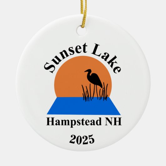 Sunset Lake-versiering Keramisch Ornament (Voorkant)
