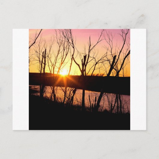 Sunset Lake Wilson Kansas Briefkaart (Voorkant)