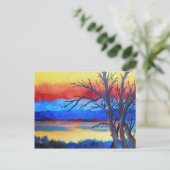 Sunset Lakeside Briefkaart (Staand voorkant)