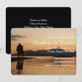 Sunset Land and Zee Rehearsal Dinner Invitation Kaart (Voorkant / Achterkant)