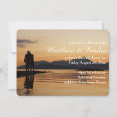 Sunset Land and Zee Rehearsal Dinner Invitation Kaart (Voorkant)