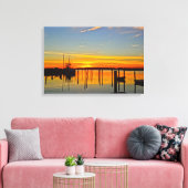 Sunset Landing Skull Creek Boathouse Hilton Head Canvas Afdruk (Insitu (Woonkamer))