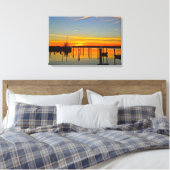 Sunset Landing Skull Creek Boathouse Hilton Head Canvas Afdruk (Insitu (Slaapkamer))