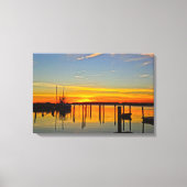 Sunset Landing Skull Creek Boathouse Hilton Head Canvas Afdruk (Voorkant)