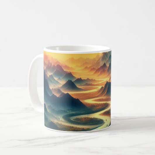 Sunset Landscape Valley Mok (Voorkant links)