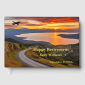 Sunset Landscape Vliegtuig Echte Folie Gastenboek (Voorkant)