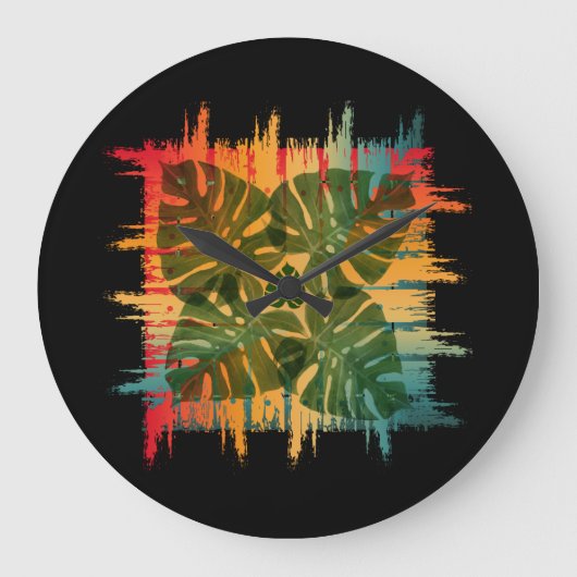 SUNSET LEAFY TROPICAL GROTE KLOK (Voorkant)