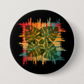 SUNSET LEAFY TROPICAL RONDE BUTTON 7,6 CM (Voorkant)