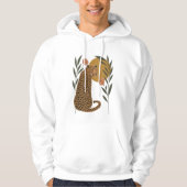 Sunset Leopard - Botanische Oerwoud kunst Hoodie (Voorkant)