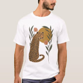 Sunset Leopard - Botanische Oerwoud kunst T-shirt (Voorkant)