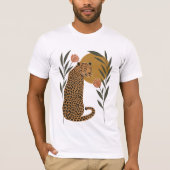 Sunset Leopard - Botanische Oerwoud kunst T-shirt (Voorkant)