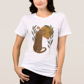 Sunset Leopard - Botanische Oerwoud kunst Tri-Blend Shirt (Voorkant)