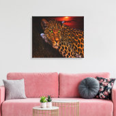 Sunset Leopard Canvas Afdruk (Insitu (Woonkamer))