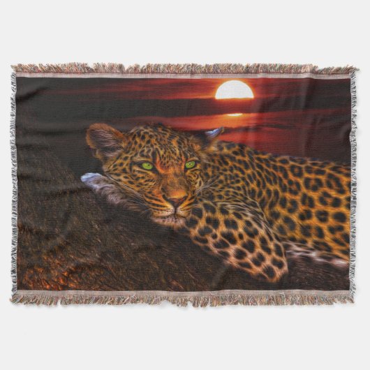 Sunset Leopard Deken (Voorkant)