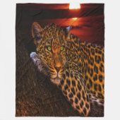 Sunset Leopard Fleece Deken (Voorkant)