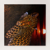 Sunset Leopard Legpuzzel (Horizontaal)