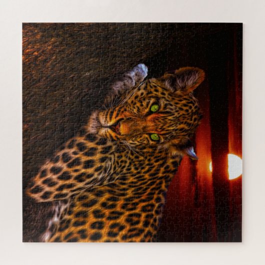 Sunset Leopard Legpuzzel (Horizontaal)