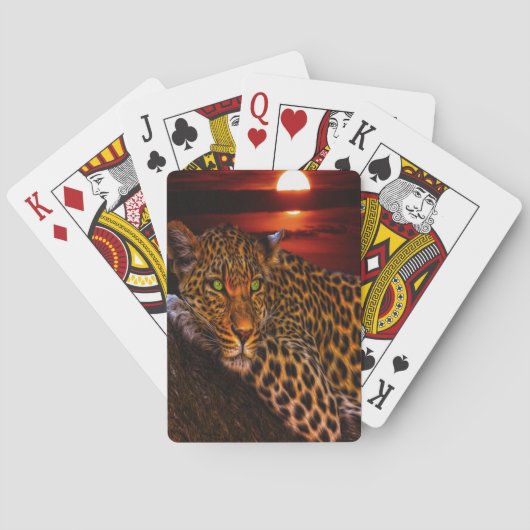 Sunset Leopard Pokerkaarten (Achterkant)