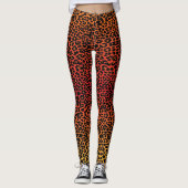 Sunset Leopard Skin Print Leggings (Voorkant)