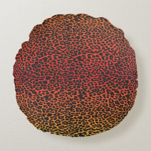Sunset Leopard Skin Print Round Pillow Rond Kussen