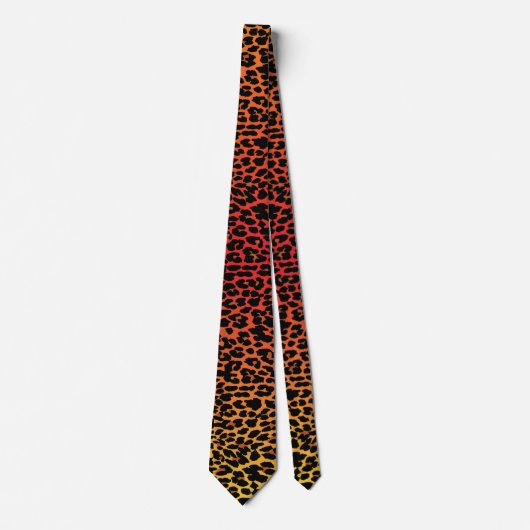 Sunset Leopard Skin Print Stropdas (Voorkant)