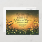 Sunset Light Garden Lights Save The Date briefkaar Aankondigingskaart (Voorkant / Achterkant)