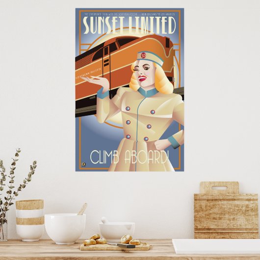 Sunset Limited Railway vintage poster  (Keuken)