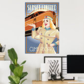 Sunset Limited Railway vintage poster  (Thuiskantoor)
