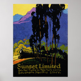 Sunset Limited Travel South Pacific Railway Poster