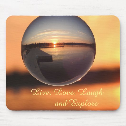 Sunset Live Laugh Love Crystal Ball Muismat (Voorkant)
