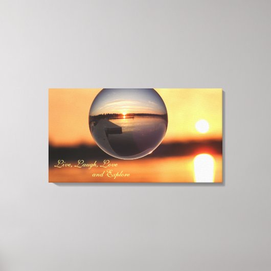 Sunset Live Love Laugh Exken Inspirerend Canvas Afdruk (Voorkant)