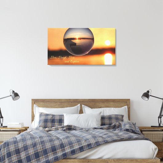Sunset Live Love Laugh Exken Inspirerend Canvas Afdruk (Insitu (Slaapkamer))