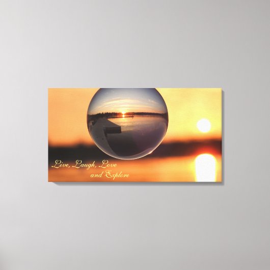 Sunset Live Love Laugh Exken Inspirerend Canvas Afdruk (Voorkant)