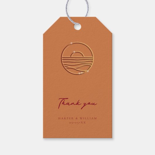 Sunset logo Terracotta Bedankt Cadeaulabel (Voorkant)