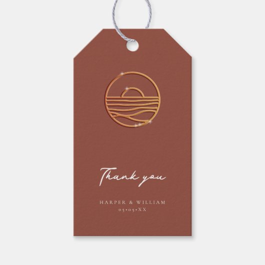 Sunset logo Terracotta Bedankt Cadeaulabel (Voorkant)