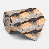 Sunset Loon waterverf art door Wendy C. Allen Stropdas (Opgerold)