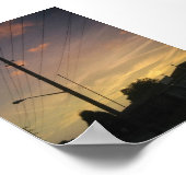 Sunset Louisville Ky en telefoonpaal Poster (Hoek)