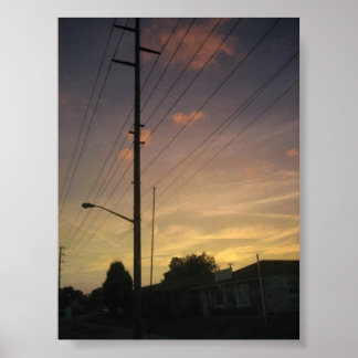Sunset Louisville Ky en telefoonpaal Poster