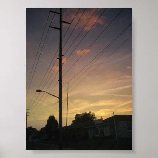 Sunset Louisville Ky en telefoonpaal Poster (Voorkant)