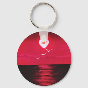 Sunset Love Heart Romantic Sleutelhanger