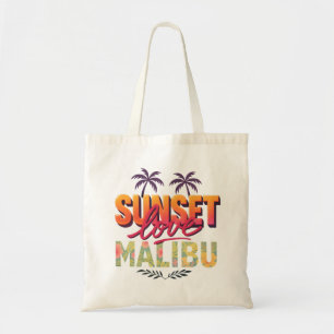 Sunset Love – Malibu California Canvas tas Retro