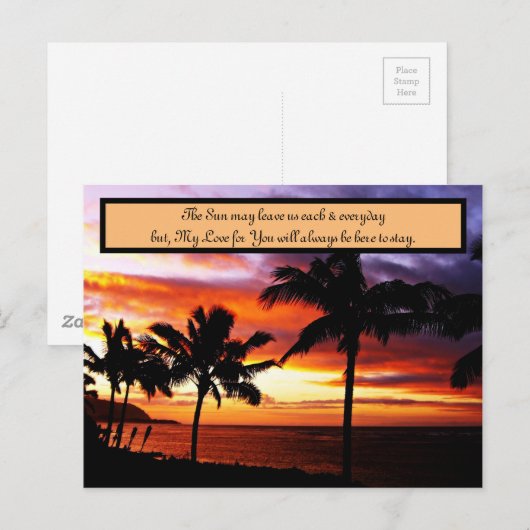Sunset Love notes Briefkaart (Voorkant / Achterkant)