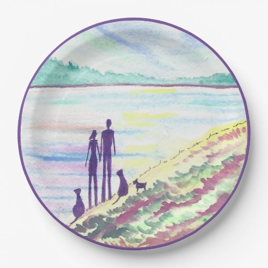 Sunset Love Papieren Bordje (Voorkant)