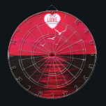 Sunset Love - Romantic - Black Red -  Dartbord<br><div class="desc">Sunset Love voegt jouw tekst toe</div>