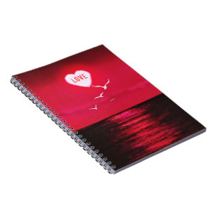 Sunset Love - Romantic - Black Red - Notitieboek