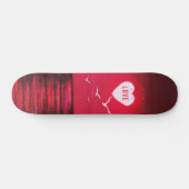 Sunset Love - Romantic - Black Red - Persoonlijk Skateboard (Horizontaal)