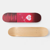 Sunset Love - Romantic - Black Red - Persoonlijk Skateboard (Horizontaal)