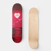 Sunset Love - Romantic - Black Red - Persoonlijk Skateboard (Voorkant)
