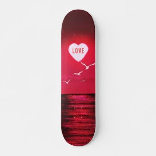 Sunset Love - Romantic - Black Red - Persoonlijk Skateboard